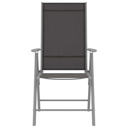 7 pcs conjunto de jantar para jardim alumínio prateado e preto