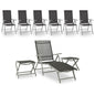 9 pcs conjunto lounge de jardim preto e prateado