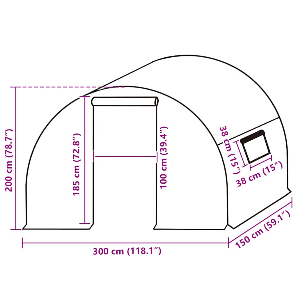 Cobertura substituição p/ estufas 4,5m² 3x1,5x2 m transparente