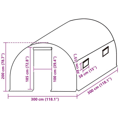 Cobertura substituição p/ estufas 9 m² 3x3x2 m transparente