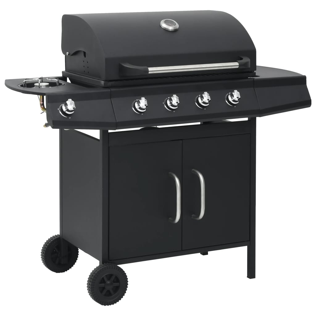 Grelhador/barbecue a gás 4+1 zonas de cozinhar preto