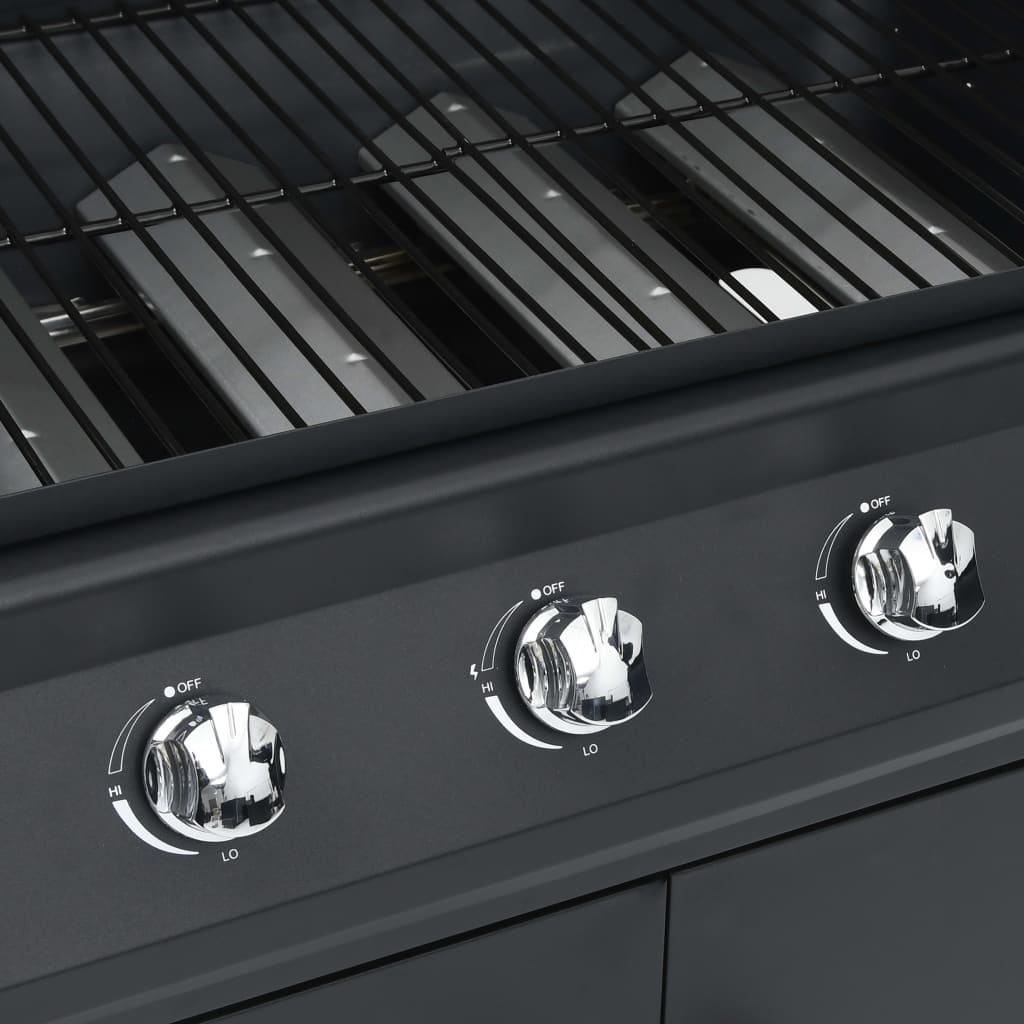 Grelhador/barbecue a gás 4+1 zonas de cozinhar preto