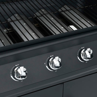 Grelhador/barbecue a gás 4+1 zonas de cozinhar preto