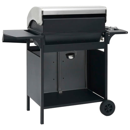 Grelhador/barbecue a gás 4+1 zonas de cozinhar preto e prateado