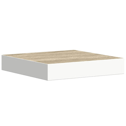 Prateleiras de parede 2 pcs 23x23,5x3,8cm MDF carvalho e branco