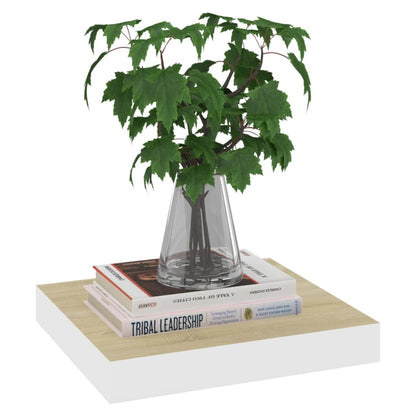 Prateleiras de parede 4 pcs 23x23,5x3,8cm MDF carvalho e branco