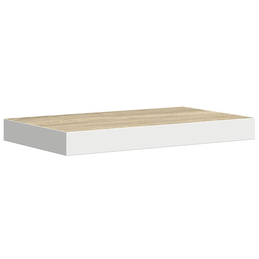 Prateleiras de parede 2 pcs 50x23x3,8 cm MDF carvalho e branco