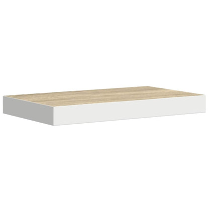 Prateleiras de parede 2 pcs 50x23x3,8 cm MDF carvalho e branco