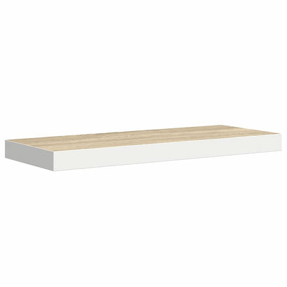 Prateleiras parede 2 pcs 60x23,5x3,8 cm MDF carvalho e branco