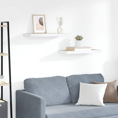 Prateleiras parede 2 pcs 60x23,5x3,8 cm MDF carvalho e branco