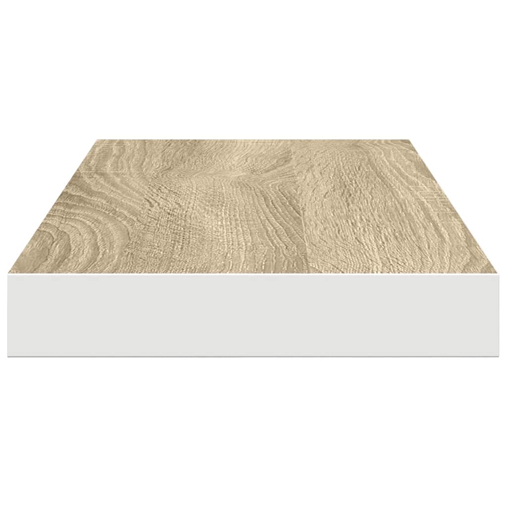 Prateleiras parede 4 pcs 60x23,5x3,8 cm MDF carvalho e branco