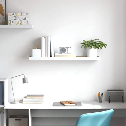 Prateleira parede suspensa 80x23,5x3,8 cm MDF carvalho e branco