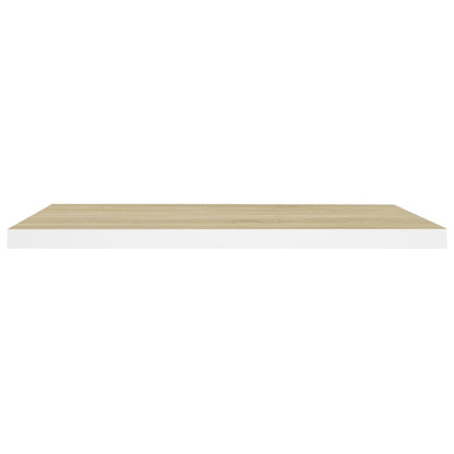 Prateleira parede suspensa 80x23,5x3,8 cm MDF carvalho e branco