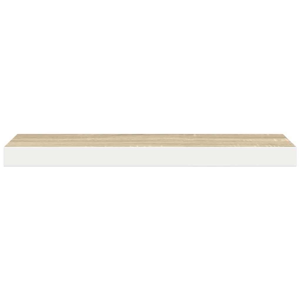 Prateleiras parede 4pcs 90x23,5x3,8 cm MDF cor carvalho/branco