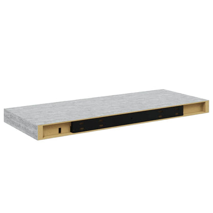 Prateleiras de parede 2 pcs 60x23,5x3,8cm MDF cinzento-cimento
