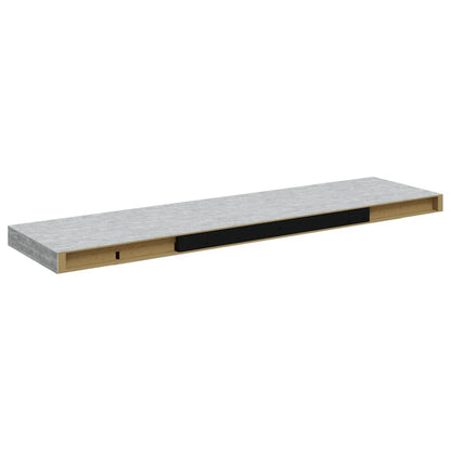 Prateleiras de parede 2 pcs 90x23,5x3,8cm MDF cinzento-cimento