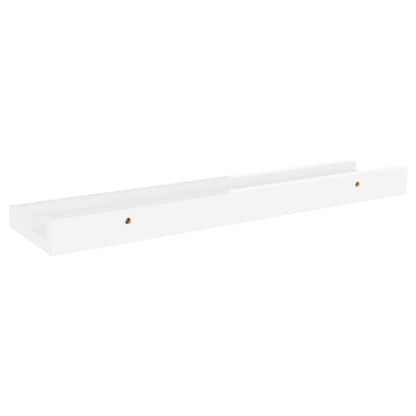 Prateleiras de parede 2 pcs 40x9x3 cm branco brilhante
