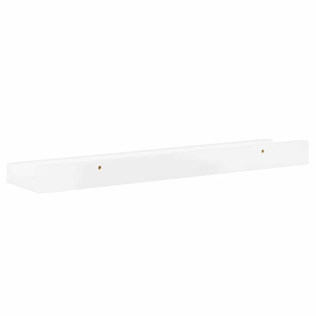 Prateleiras de parede 2 pcs 40x9x3 cm branco brilhante
