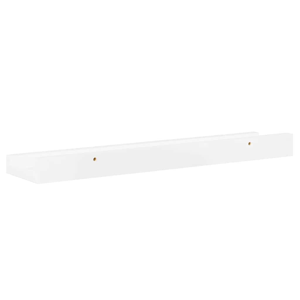 Prateleiras de parede 2 pcs 40x9x3 cm branco brilhante