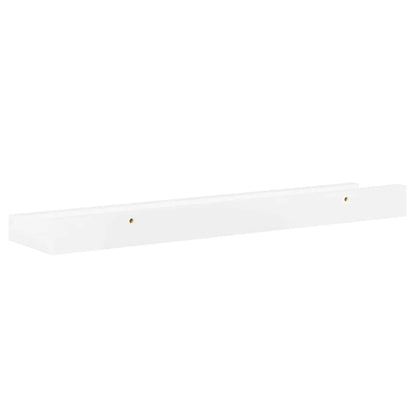 Prateleiras de parede 2 pcs 40x9x3 cm branco brilhante