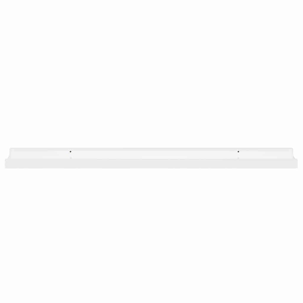 Prateleiras de parede 2 pcs 80x9x3 cm branco brilhante