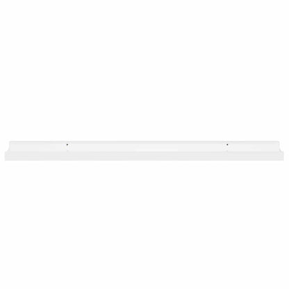 Prateleiras de parede 2 pcs 80x9x3 cm branco brilhante