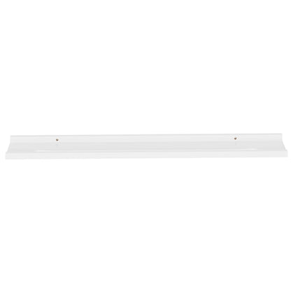 Prateleiras de parede 2 pcs 100x9x3 cm branco brilhante
