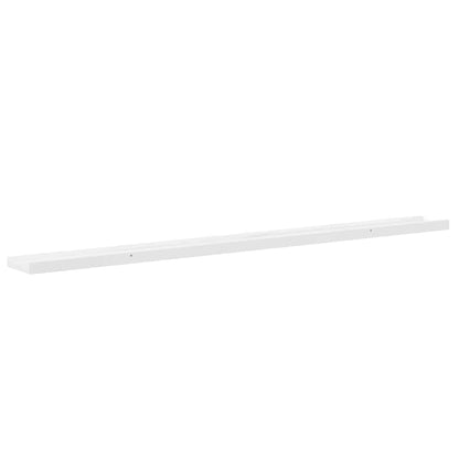 Prateleiras de parede 2 pcs 115x9x3 cm branco brilhante