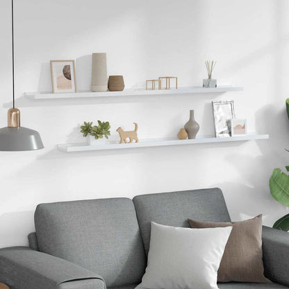 Prateleiras de parede 2 pcs 115x9x3 cm branco