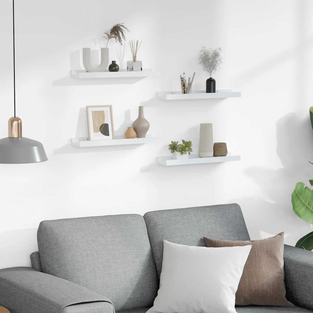 Prateleiras de parede 4 pcs 40x9x3 cm branco