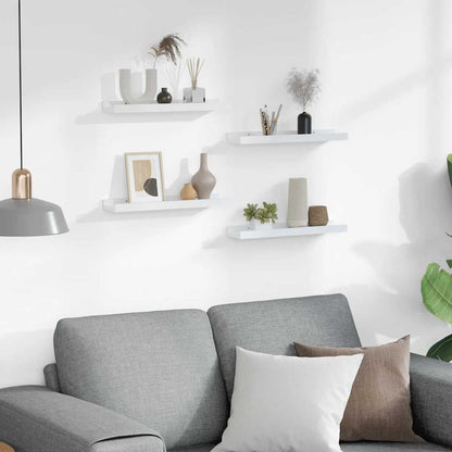 Prateleiras de parede 4 pcs 40x9x3 cm branco