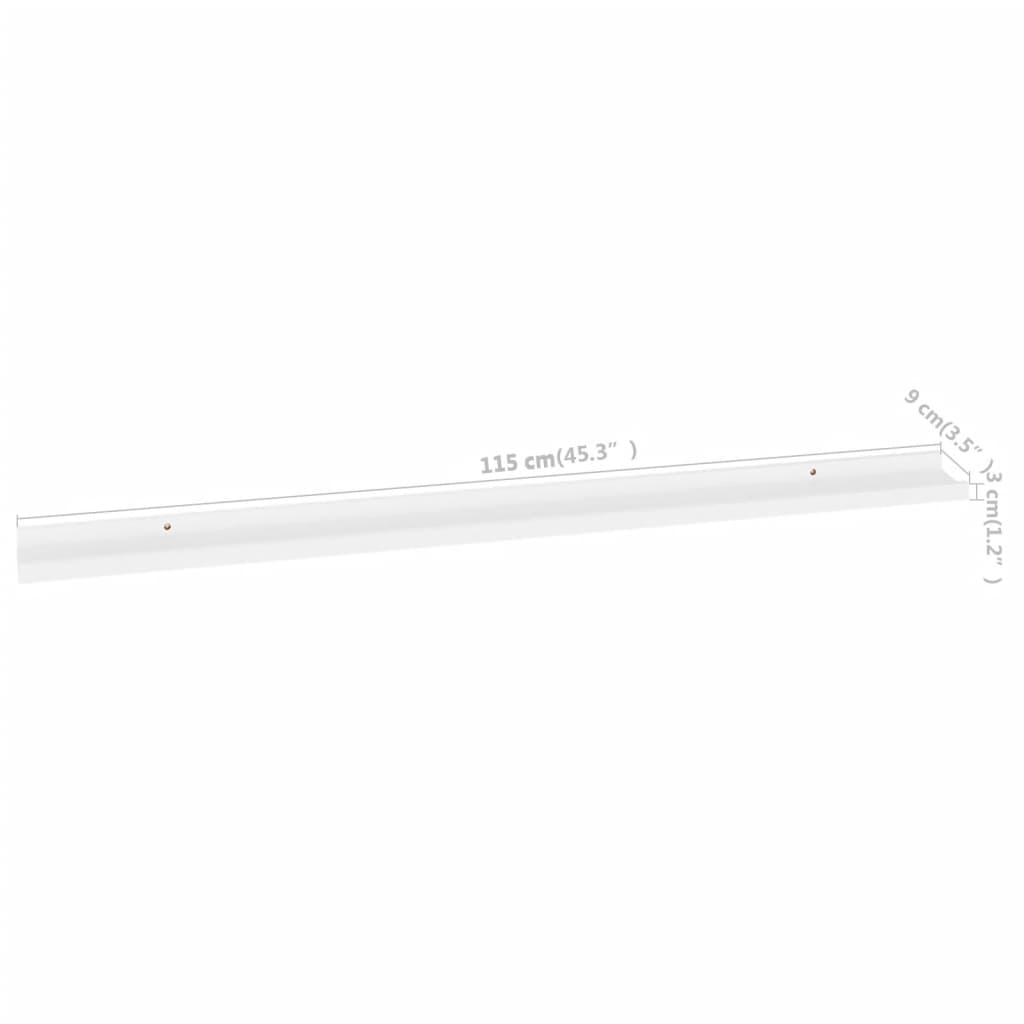 Prateleiras de parede 4 pcs 115x9x3 cm branco