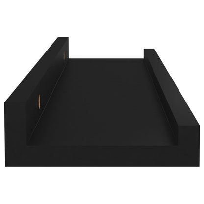 Prateleiras de parede 4 pcs 40x9x3 cm preto