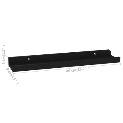 Prateleiras de parede 4 pcs 40x9x3 cm preto
