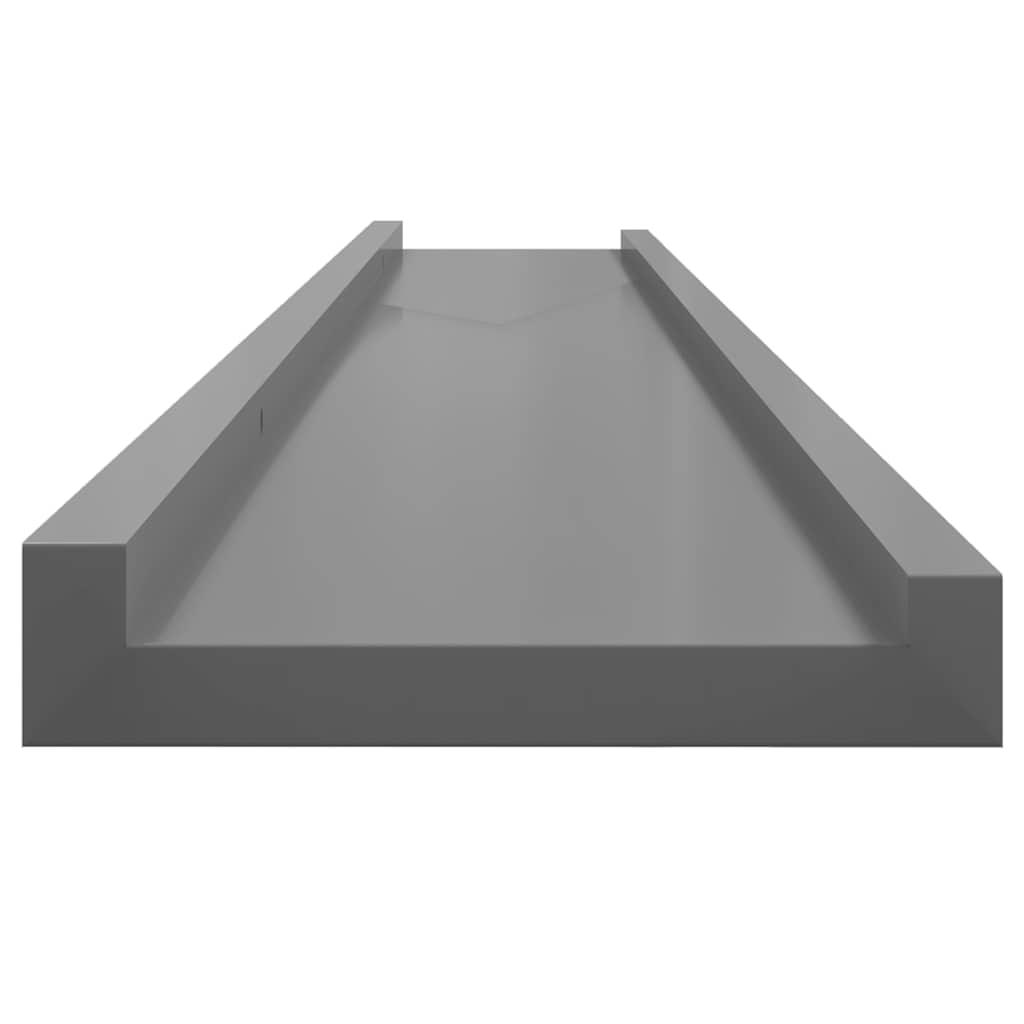 Prateleiras de parede 2 pcs 115x9x3 cm cinzento