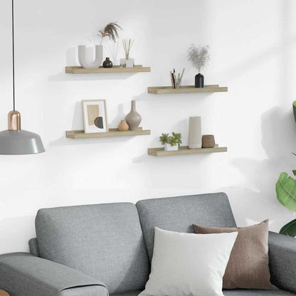 Prateleiras de parede 4 pcs 40x9x3 cm carvalho sonoma