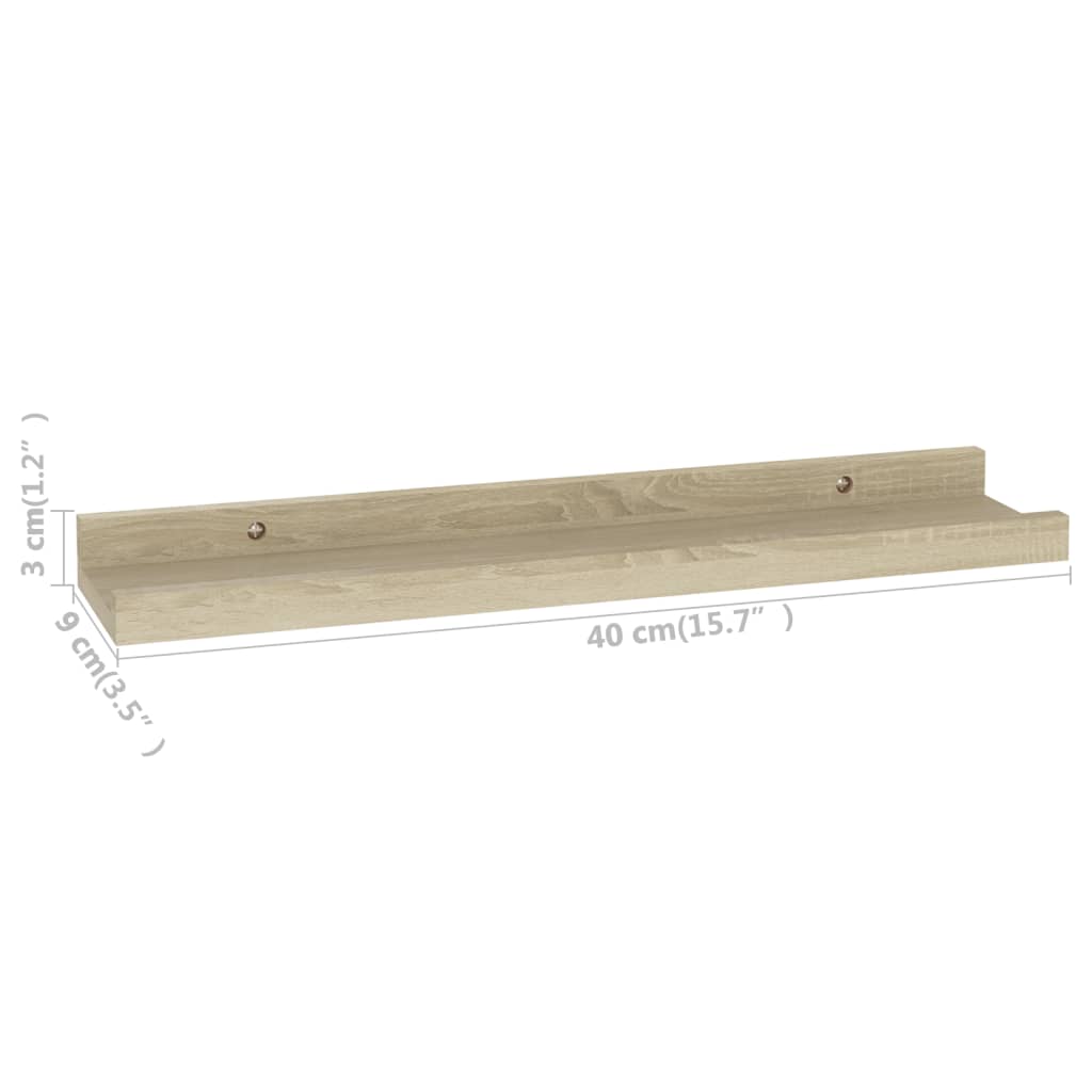 Prateleiras de parede 4 pcs 40x9x3 cm carvalho sonoma