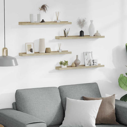 Prateleiras de parede 4 pcs 60x9x3 cm carvalho sonoma