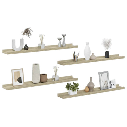 Prateleiras de parede 4 pcs 80x9x3 cm carvalho sonoma