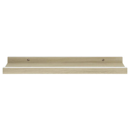 Prateleiras de parede 4 pcs 40x9x3 cm branco e carvalho sonoma