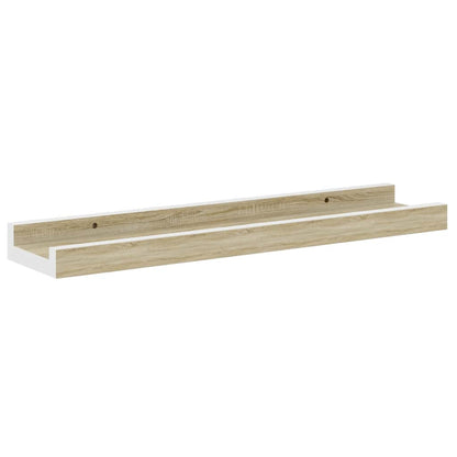 Prateleiras de parede 4 pcs 40x9x3 cm branco e carvalho sonoma