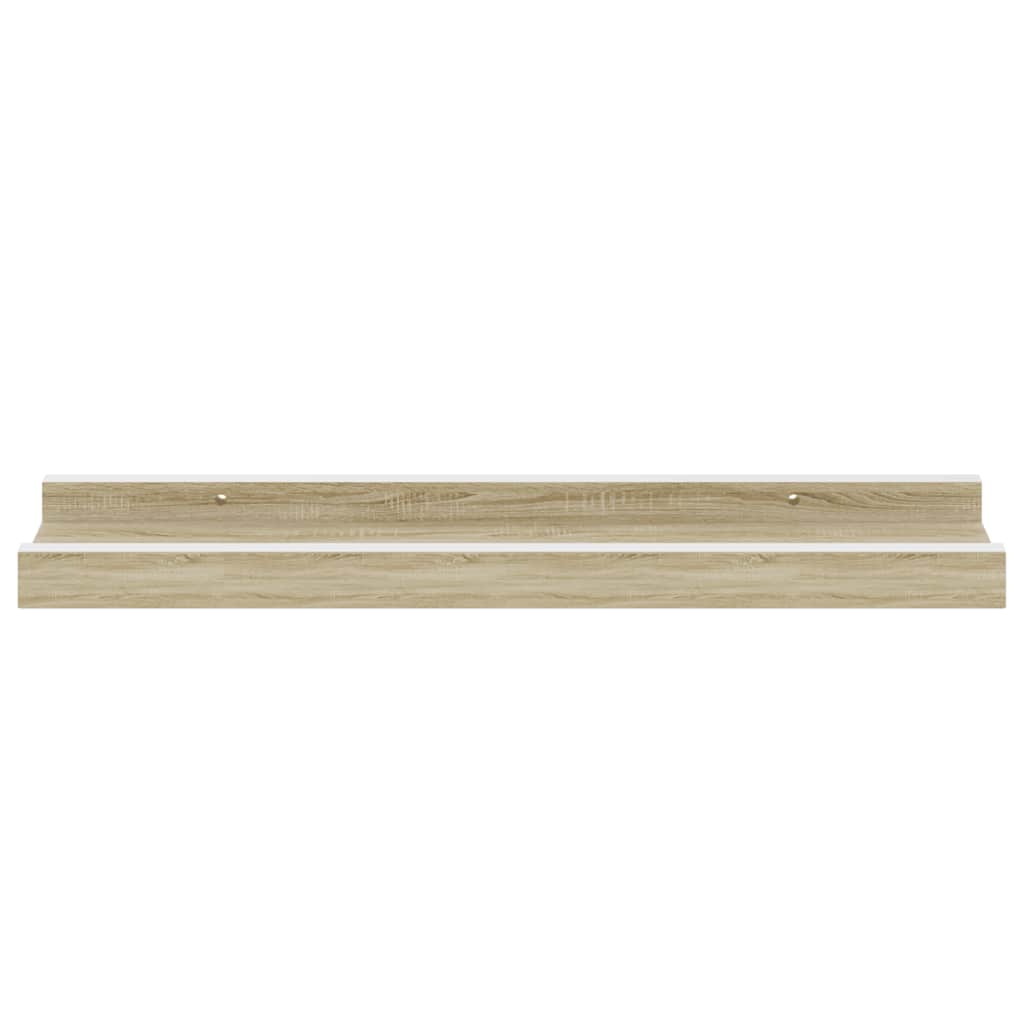 Prateleiras de parede 4 pcs 40x9x3 cm branco e carvalho sonoma