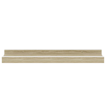 Prateleiras de parede 4 pcs 40x9x3 cm branco e carvalho sonoma