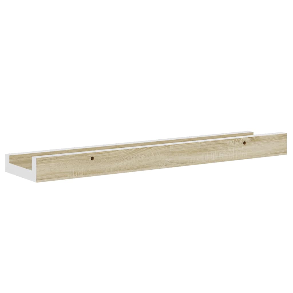 Prateleiras de parede 4 pcs 40x9x3 cm branco e carvalho sonoma