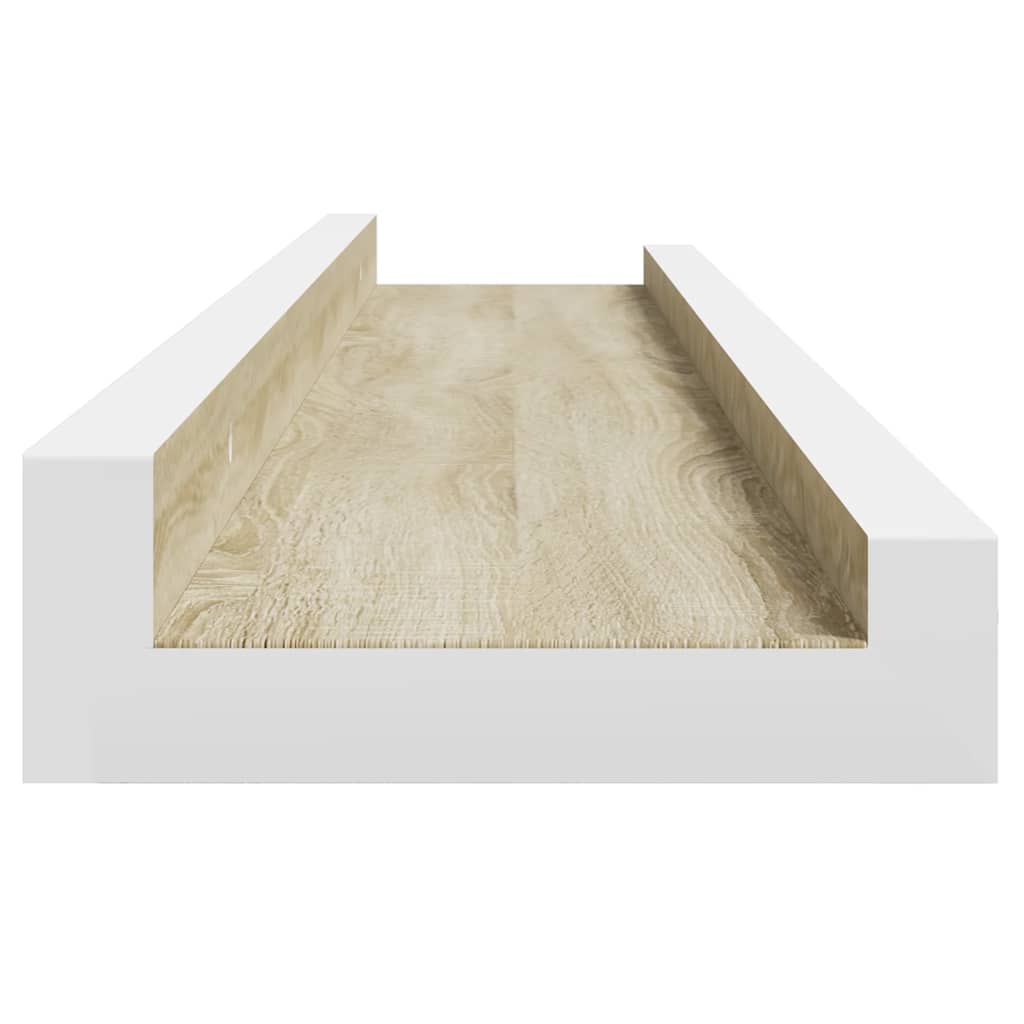 Prateleiras de parede 4 pcs 60x9x3 cm branco e carvalho sonoma