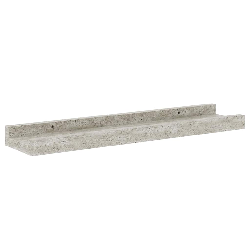 Prateleiras de parede 2 pcs 40x9x3 cm cinzento cimento