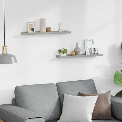 Prateleiras de parede 2 pcs 60x9x3 cm cinzento cimento