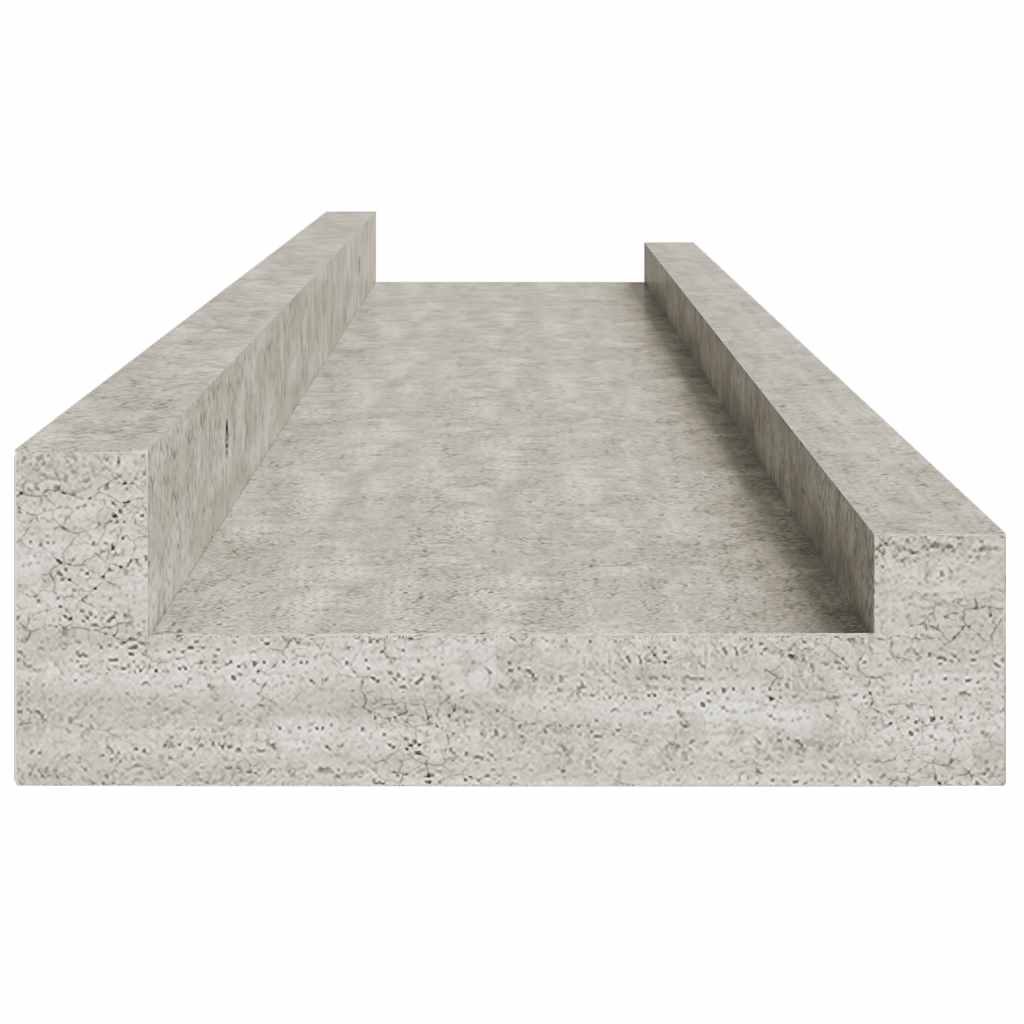 Prateleiras de parede 2 pcs 80x9x3 cm cinzento cimento