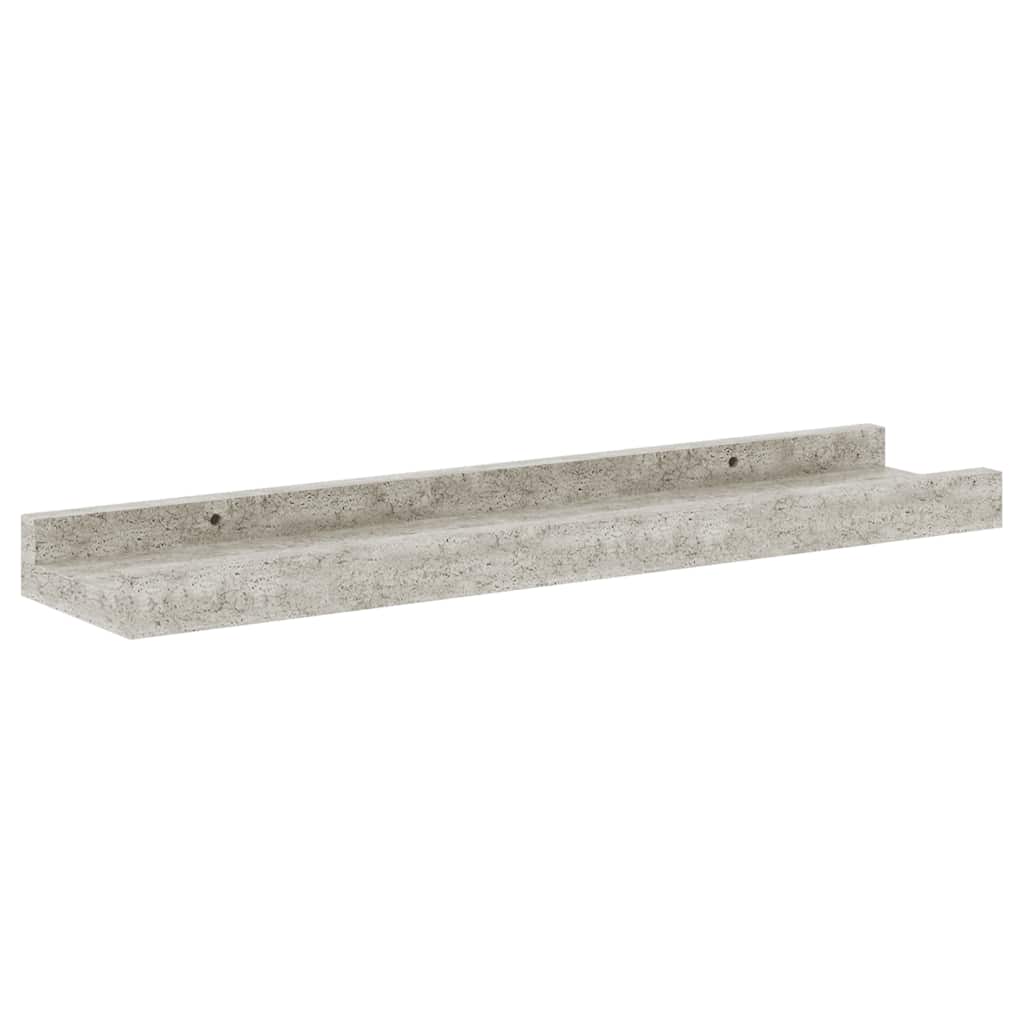 Prateleiras de parede 4 pcs 40x9x3 cm cinzento cimento