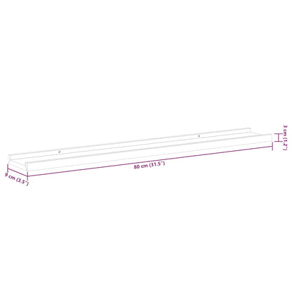 Prateleiras de parede 4 pcs 80x9x3 cm cinzento cimento